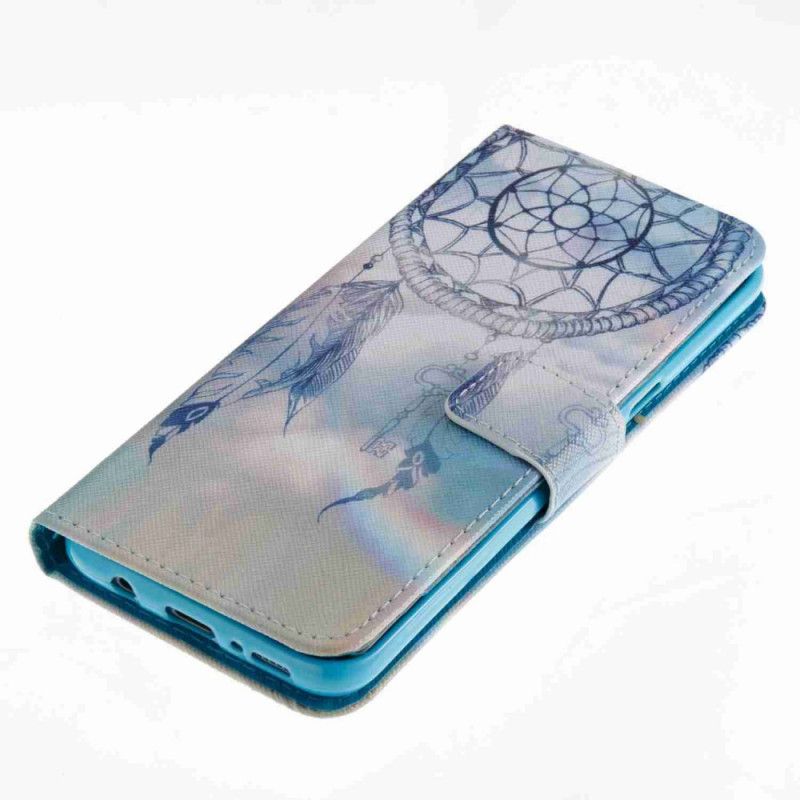 Etui Folio Samsung Galaxy S8 Jasnoniebieski Ciemnoniebieski Akwarela Łapacz Snów