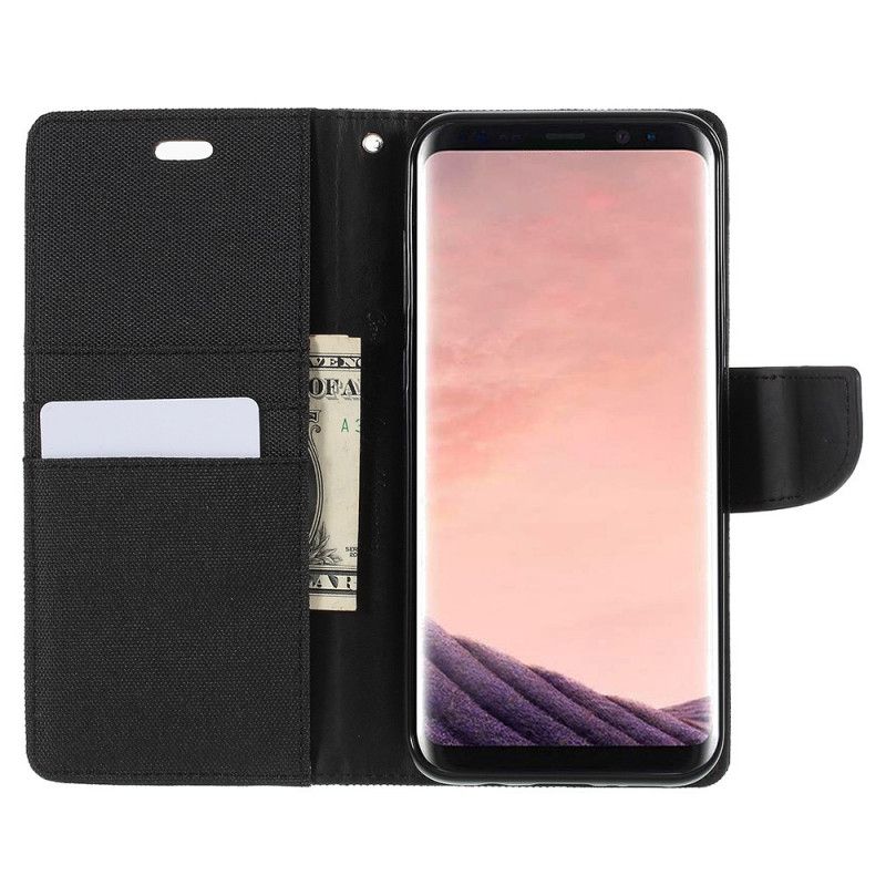 Etui Folio Samsung Galaxy S8 Szary Czarny Dwukolorowa Rtęciowa Tkanina Goospery