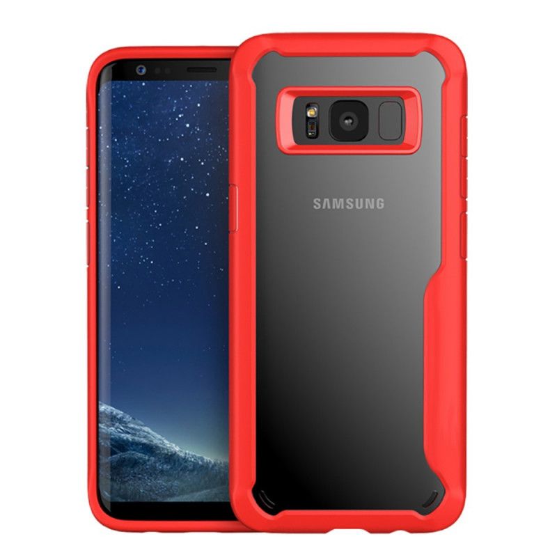 Etui Samsung Galaxy S8 Czerwony Czarny Przezroczysta Konstrukcja Hybrydowa Etui Ochronne