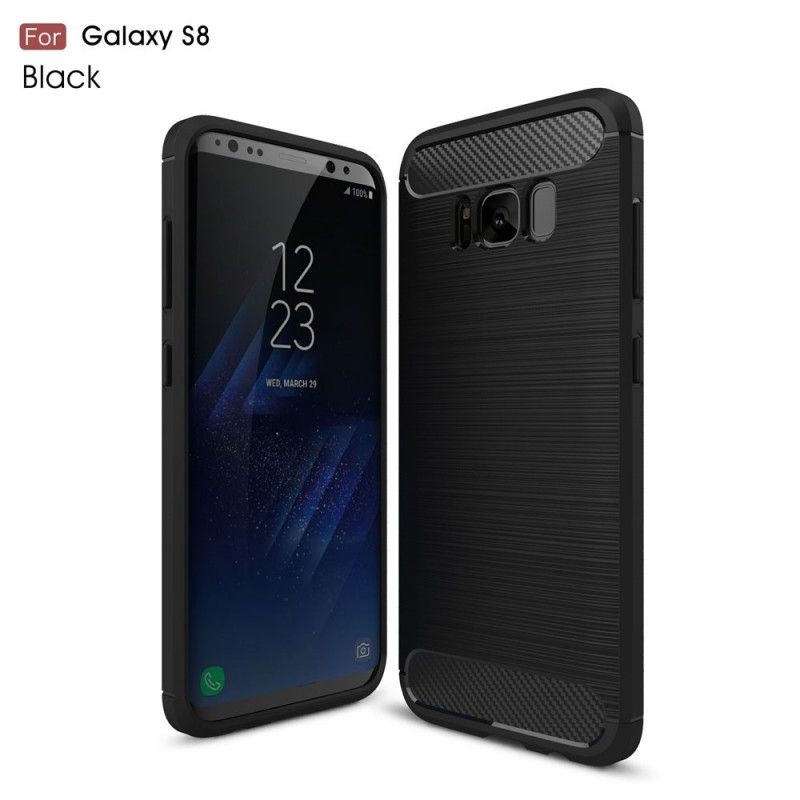 Etui Samsung Galaxy S8 Czerwony Czarny Szczotkowane Włókno Węglowe