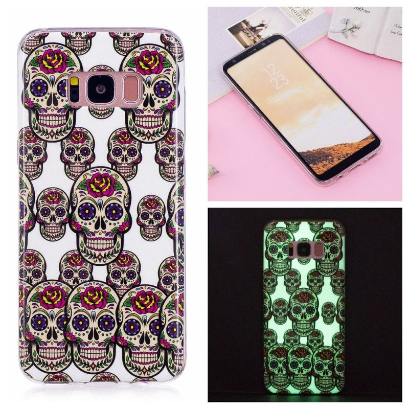 Etui Samsung Galaxy S8 Fluorescencyjne Czaszki Etui Ochronne