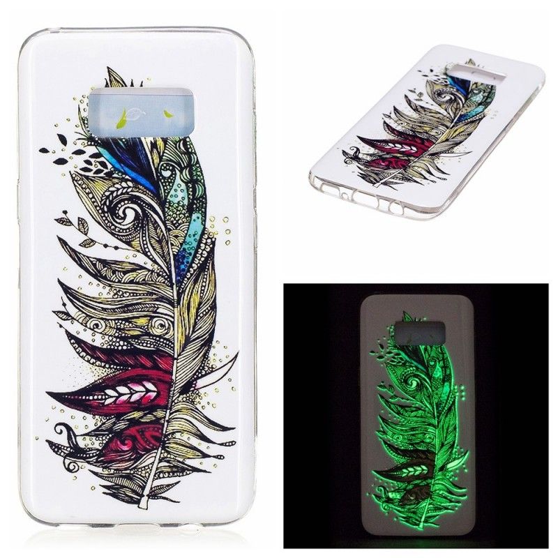 Etui Samsung Galaxy S8 Fluorescencyjne Pióra Plemienne Etui Ochronne