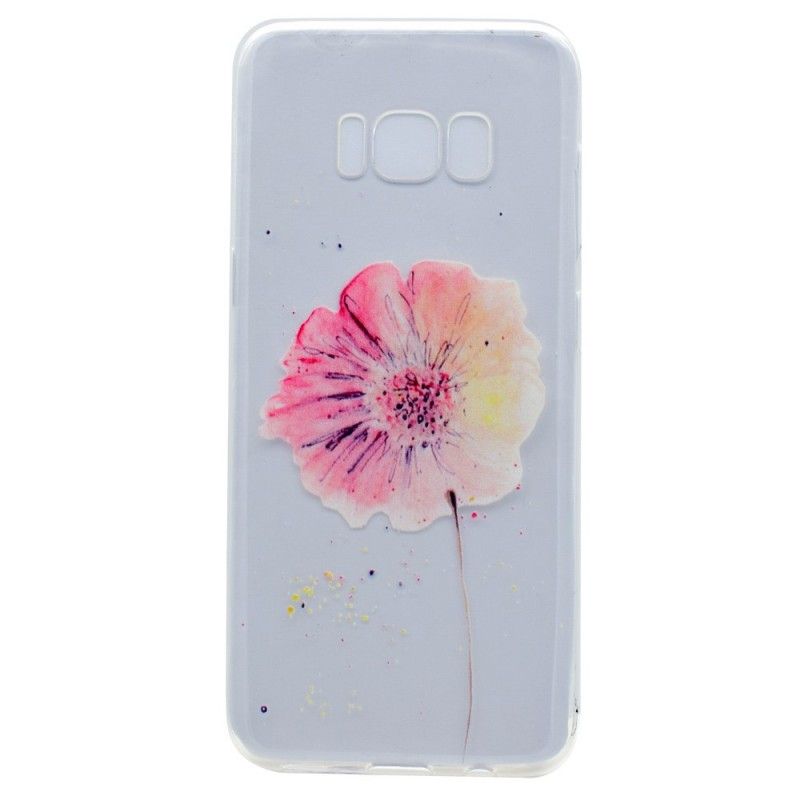 Etui Samsung Galaxy S8 Przezroczysty Mak Akwarelowy