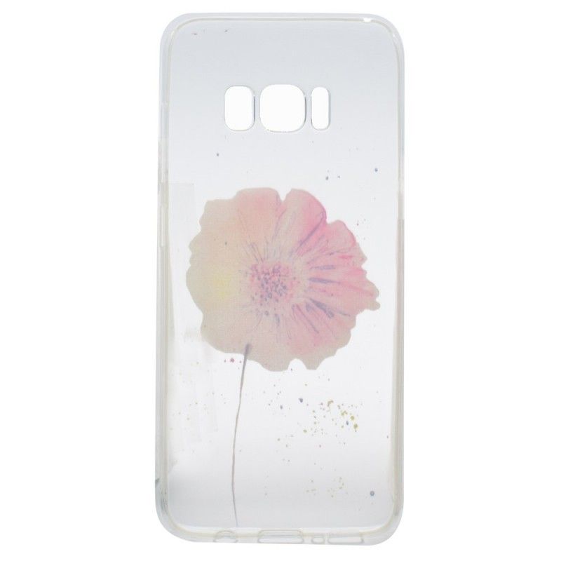 Etui Samsung Galaxy S8 Przezroczysty Mak Akwarelowy