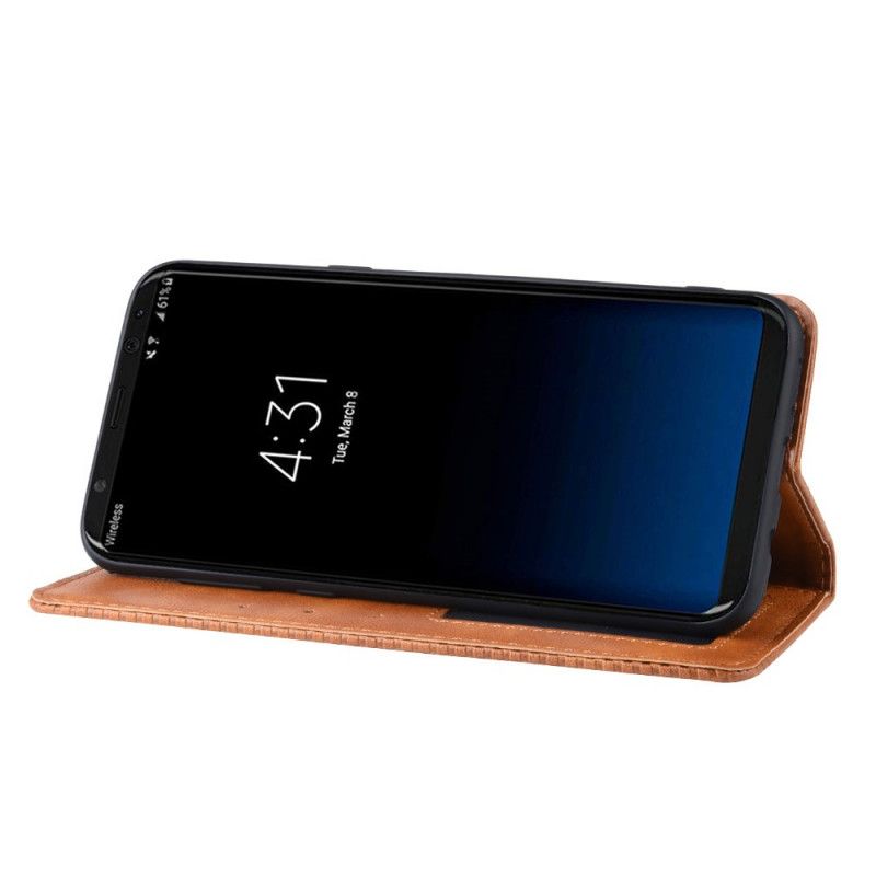 Flip Kotelot Samsung Galaxy S8 Czerwony Czarny Stylizowany Efekt Skóry W Stylu Vintage Etui Ochronne