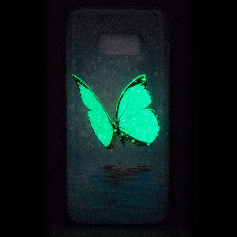 Futerały Samsung Galaxy S8 Etui na Telefon Fluorescencyjny Niebieski Motyl