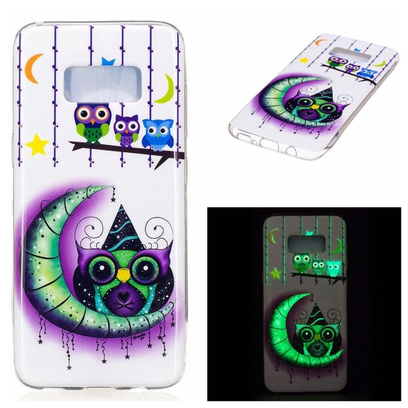 Futerały Samsung Galaxy S8 Etui na Telefon Sowy W Fluorescencyjnym Majaczeniu