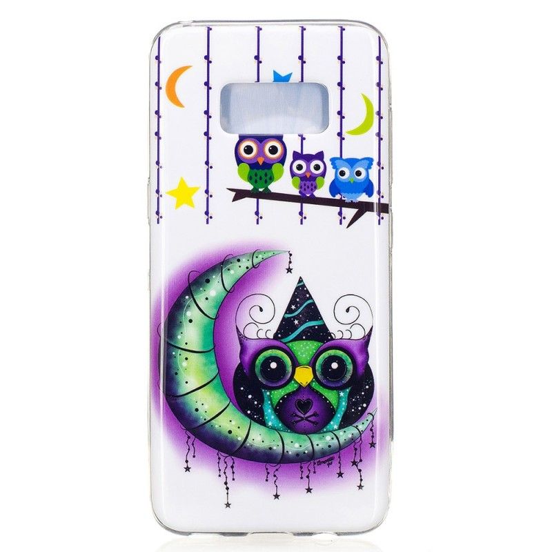 Futerały Samsung Galaxy S8 Etui na Telefon Sowy W Fluorescencyjnym Majaczeniu