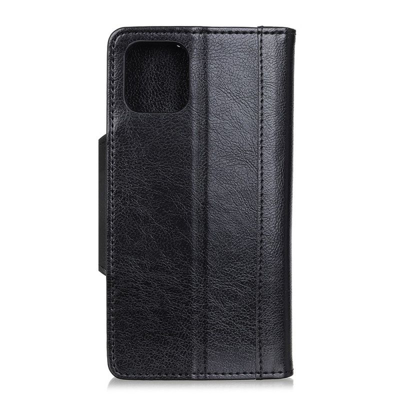 Etui Folio iPhone 11 Pro Biały Czarny Zapięcie Eleganckie Ze Sztucznej Skóry