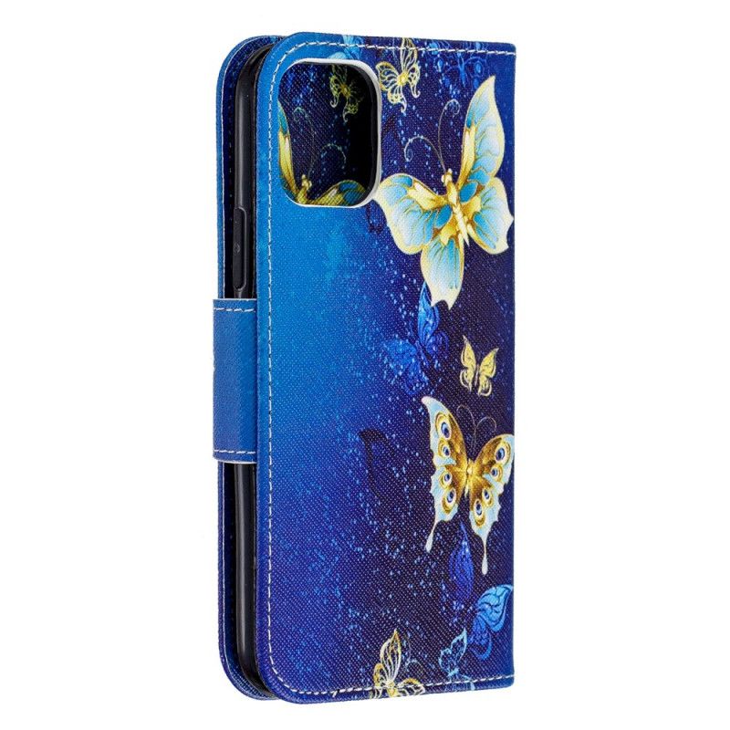 Etui Folio iPhone 11 Pro Ciemnoniebieski Niesamowite Motyle