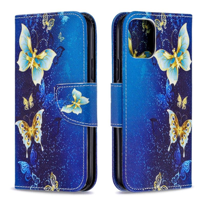 Etui Folio iPhone 11 Pro Ciemnoniebieski Niesamowite Motyle