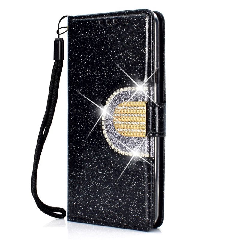 Etui Folio iPhone 11 Pro Czarny Cekiny I Diamenty Etui Ochronne