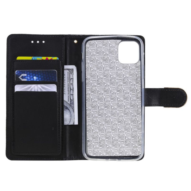 Etui Folio iPhone 11 Pro Czarny Cekiny I Diamenty Etui Ochronne