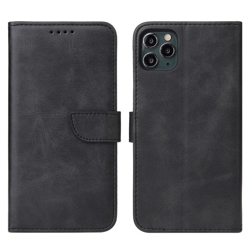 Etui Folio iPhone 11 Pro Czerwony Czarny Styl Vintage Ze Skóry