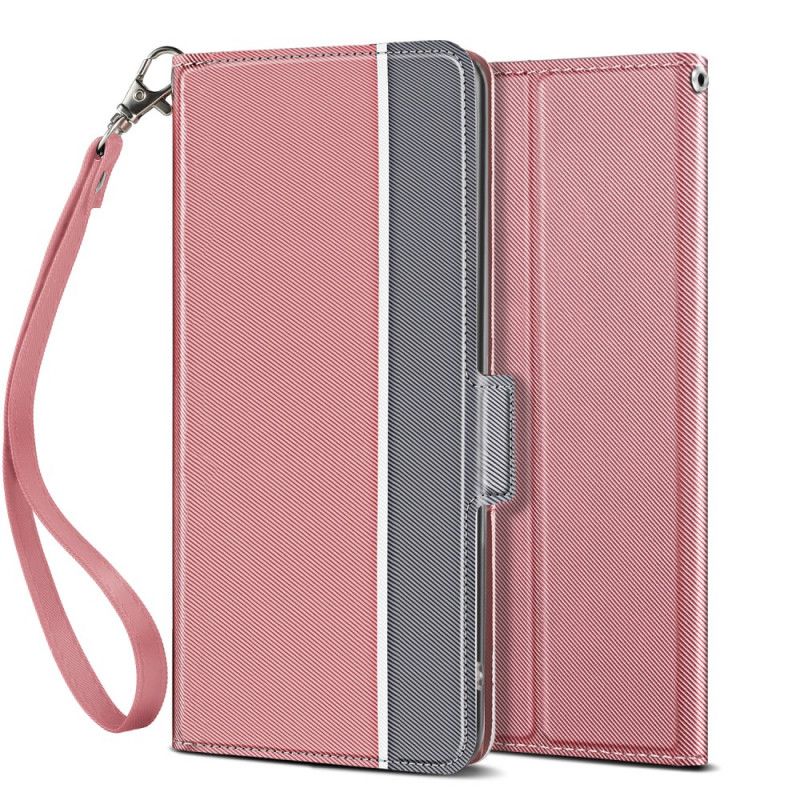 Etui Folio iPhone 11 Pro Granatowy Czarny Imitacja Skóry Pionowej Dwukolorowej Etui Ochronne