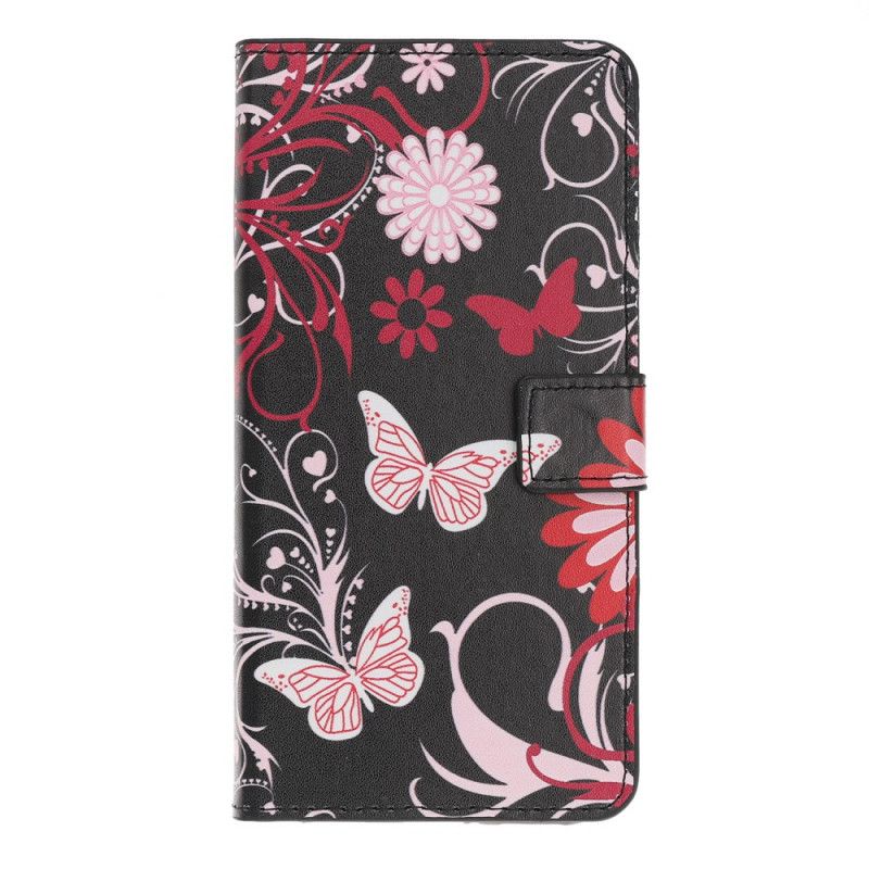 Etui Folio iPhone 11 Pro Jasnoniebieski Biały Obłąkane Motyle