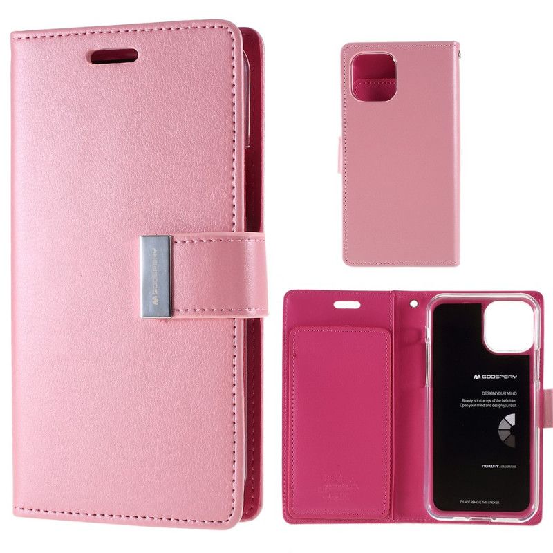 Etui Folio iPhone 11 Pro Magenta Czarny Metalowe Zapięcie Rtęciowe Etui Ochronne