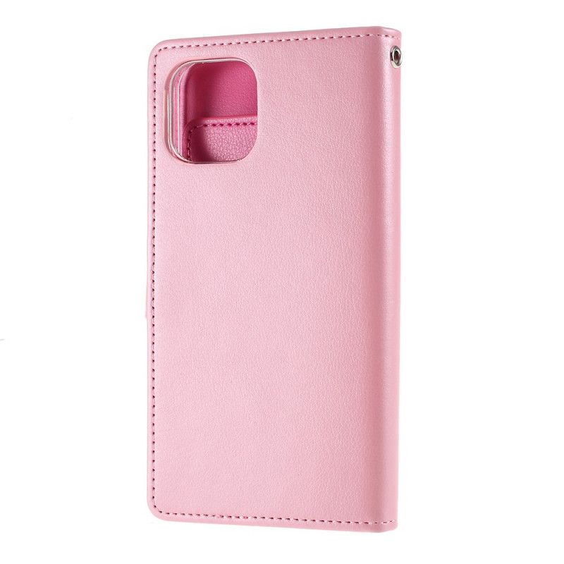 Etui Folio iPhone 11 Pro Magenta Czarny Metalowe Zapięcie Rtęciowe Etui Ochronne