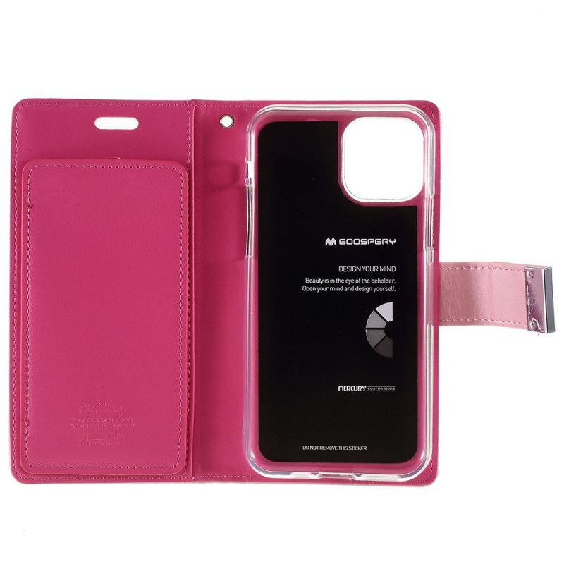 Etui Folio iPhone 11 Pro Magenta Czarny Metalowe Zapięcie Rtęciowe Etui Ochronne