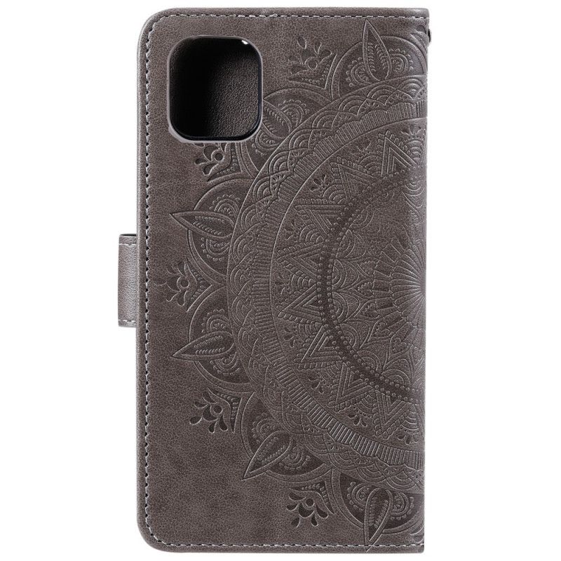 Etui Folio iPhone 11 Pro Magenta Szary Mandala Słońca Etui Ochronne