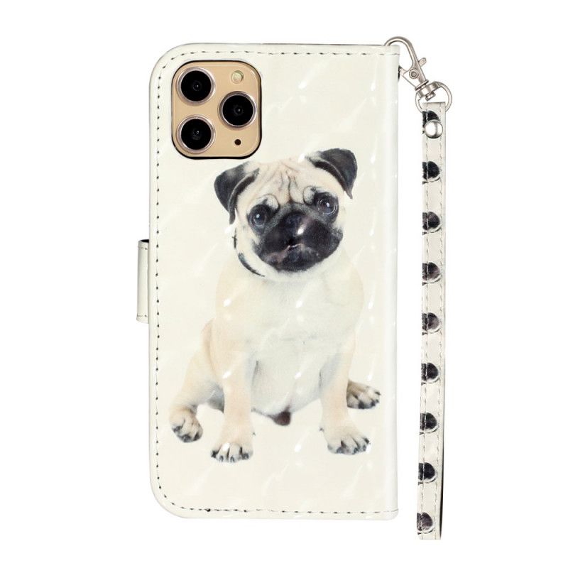 Etui Folio iPhone 11 Pro Punkty Świetlne Dla Psów Z Paskiem Etui Ochronne