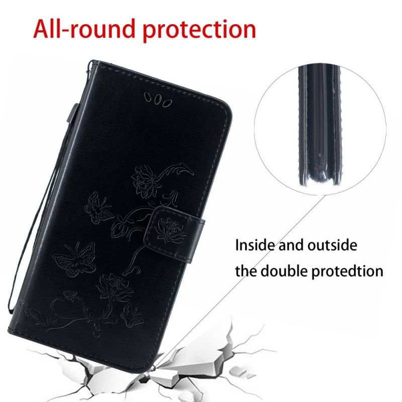 Etui Folio iPhone 11 Pro Różowe Złoto Stringi W Kwiaty Etui Ochronne