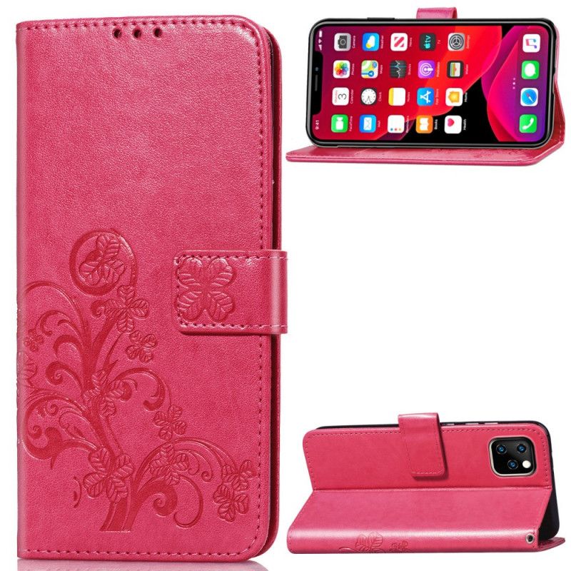 Etui Folio iPhone 11 Pro Szary Czarny Czterolistna Koniczyna Etui Ochronne