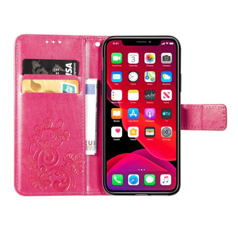 Etui Folio iPhone 11 Pro Szary Czarny Czterolistna Koniczyna Etui Ochronne