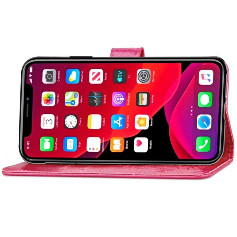 Etui Folio iPhone 11 Pro Szary Czarny Czterolistna Koniczyna Etui Ochronne