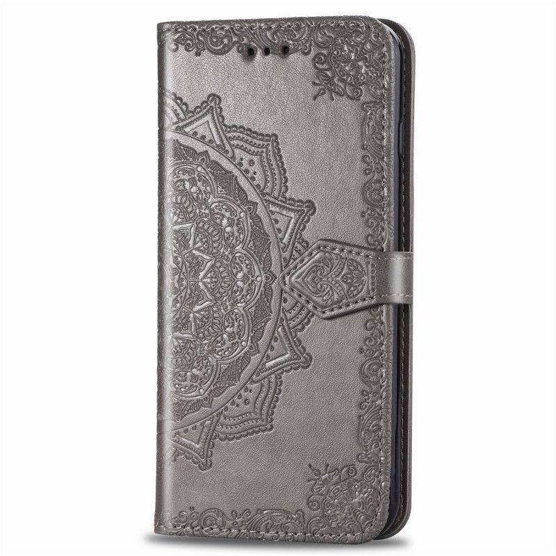 Etui Folio iPhone 11 Pro Szary Czarny Mandala W Średnim Wieku Etui Ochronne