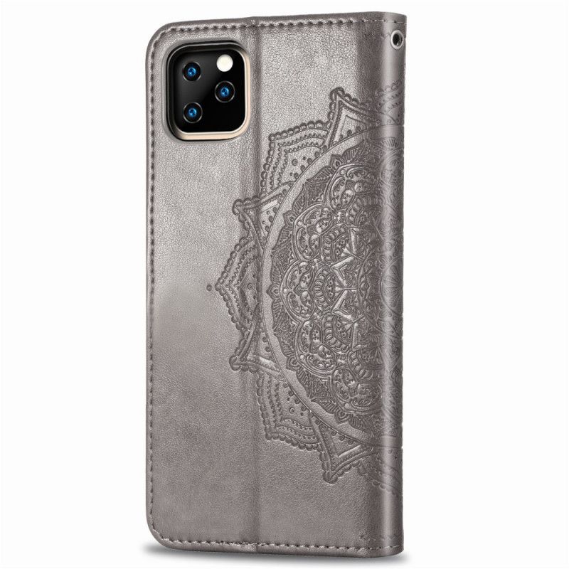 Etui Folio iPhone 11 Pro Szary Czarny Mandala W Średnim Wieku Etui Ochronne