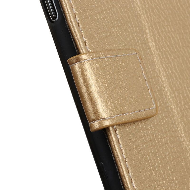 Etui Folio iPhone 11 Pro Złoty Widoczne Szwy Liczi