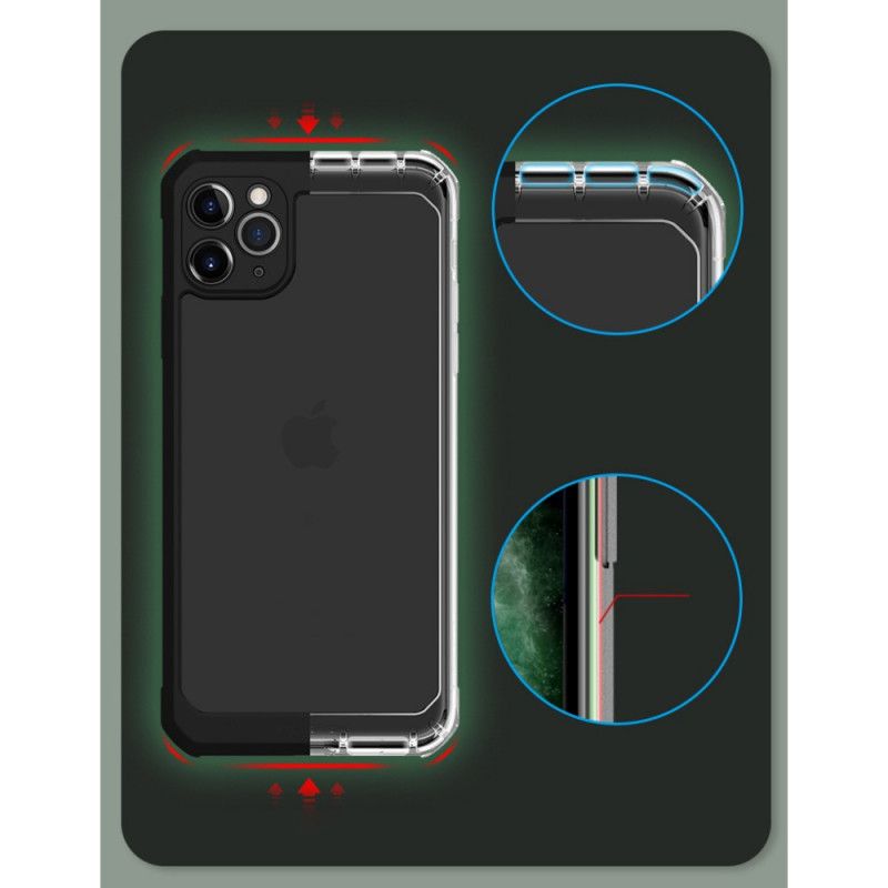 Etui iPhone 11 Pro Biały Czarny Przezroczysta Hybryda Poziomu X Etui Ochronne