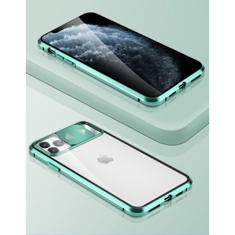 Etui iPhone 11 Pro Czerwony Czarny Hartowane Szkło Lustrzane I Osłona Obiektywu