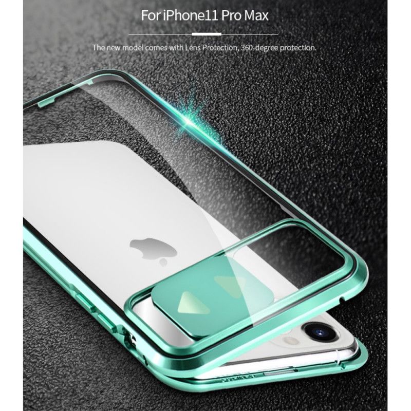 Etui iPhone 11 Pro Czerwony Czarny Hartowane Szkło Lustrzane I Osłona Obiektywu