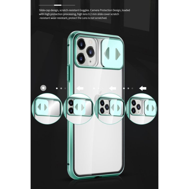 Etui iPhone 11 Pro Czerwony Czarny Hartowane Szkło Lustrzane I Osłona Obiektywu