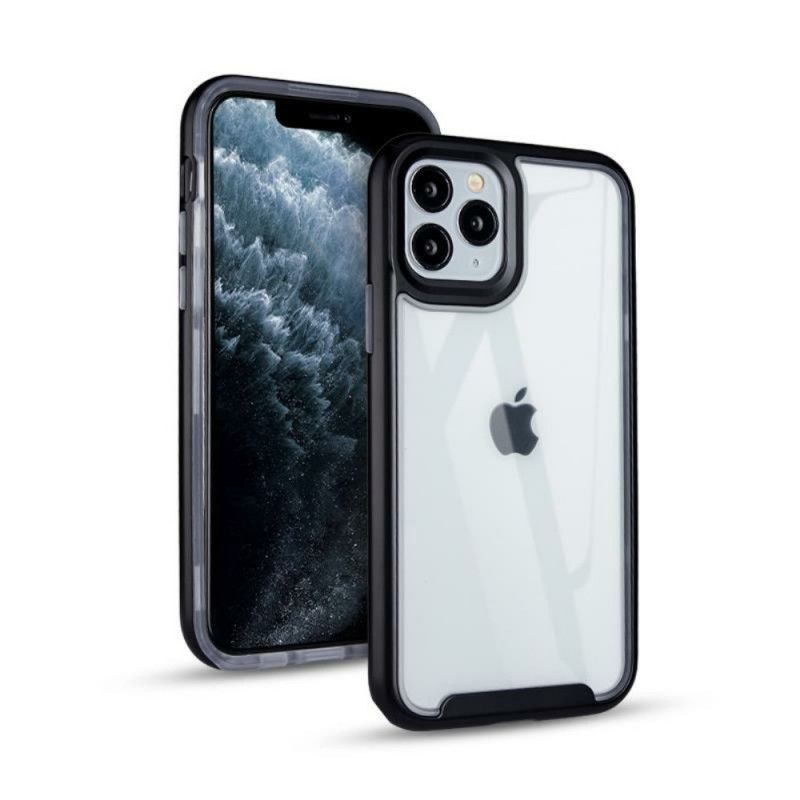 Etui iPhone 11 Pro Czerwony Czarny Hybryda Z Kolorowymi Krawędziami Etui Ochronne