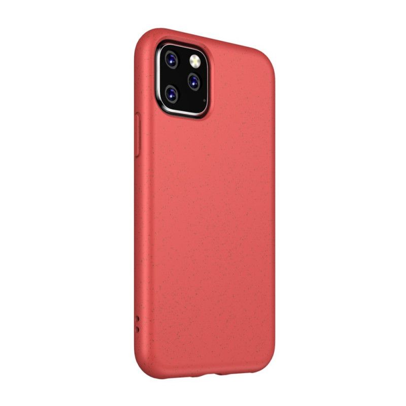 Etui iPhone 11 Pro Czerwony Czarny Konstrukcja Ze Słomy Pszenicznej Etui Ochronne