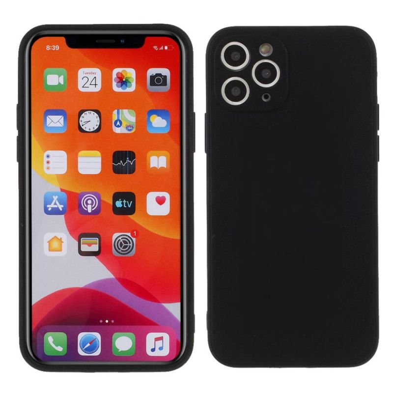 Etui iPhone 11 Pro Czerwony Czarny Matowy Silikon W Czystym Kolorze Etui Ochronne