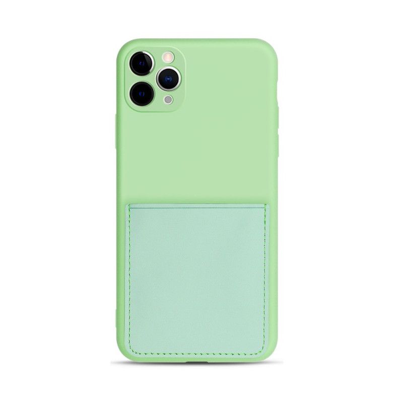 Etui iPhone 11 Pro Czerwony Czarny Etui Na Karty Z Silikonu I Imitacji Skóry