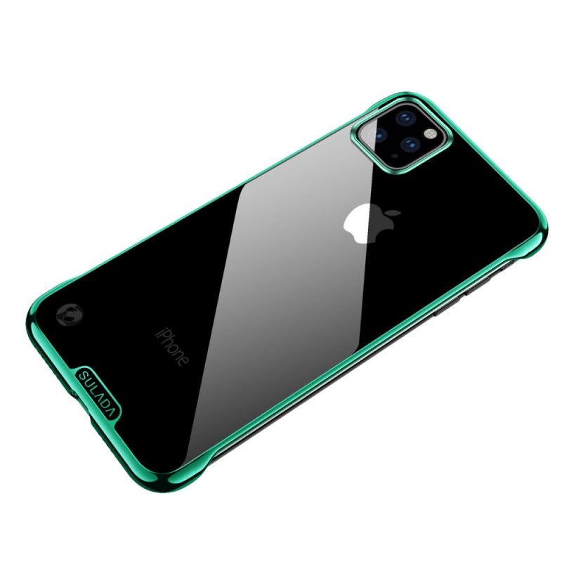 Etui iPhone 11 Pro Czerwony Czarny Przezroczysta Sulada I Efekt Metalu Etui Ochronne