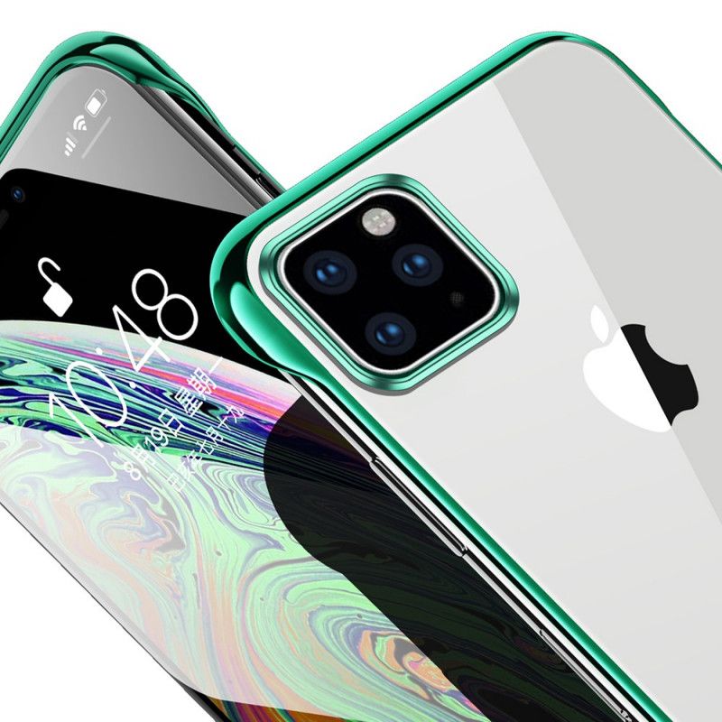 Etui iPhone 11 Pro Czerwony Czarny Przezroczysta Sulada I Efekt Metalu Etui Ochronne