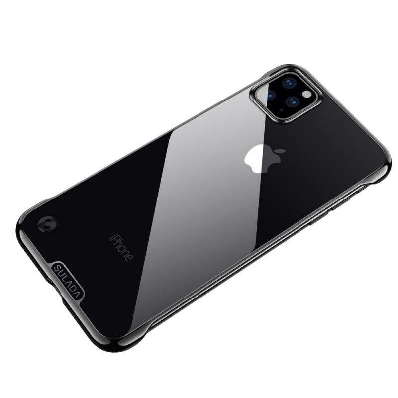 Etui iPhone 11 Pro Czerwony Czarny Przezroczysta Sulada I Efekt Metalu Etui Ochronne