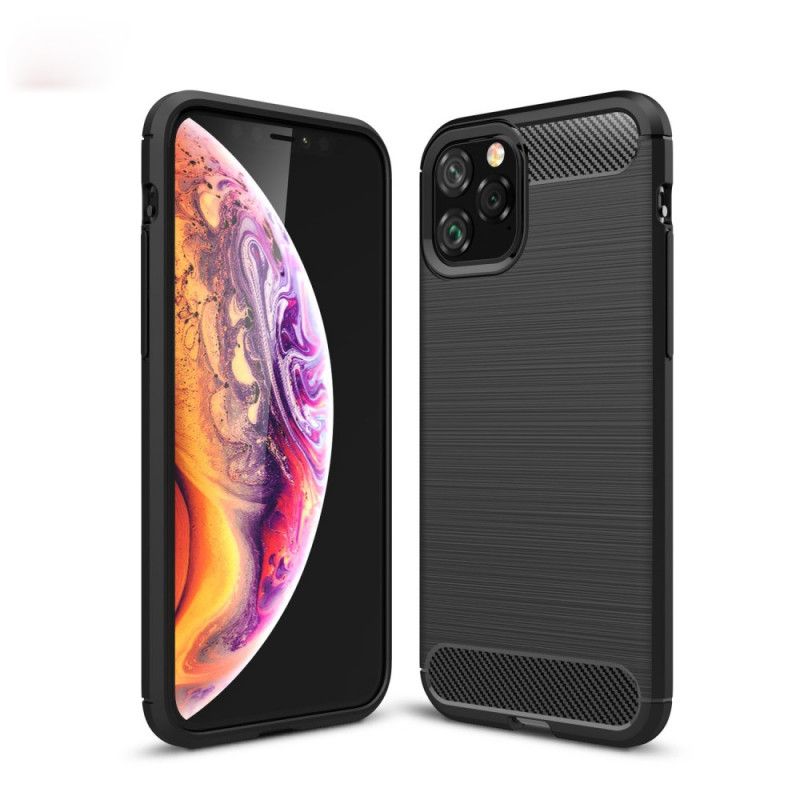 Etui iPhone 11 Pro Czerwony Czarny Szczotkowane Włókno Węglowe