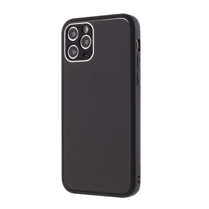 Etui iPhone 11 Pro Czerwony Czarny Szklany Tył I Silikonowe Krawędzie Etui Ochronne