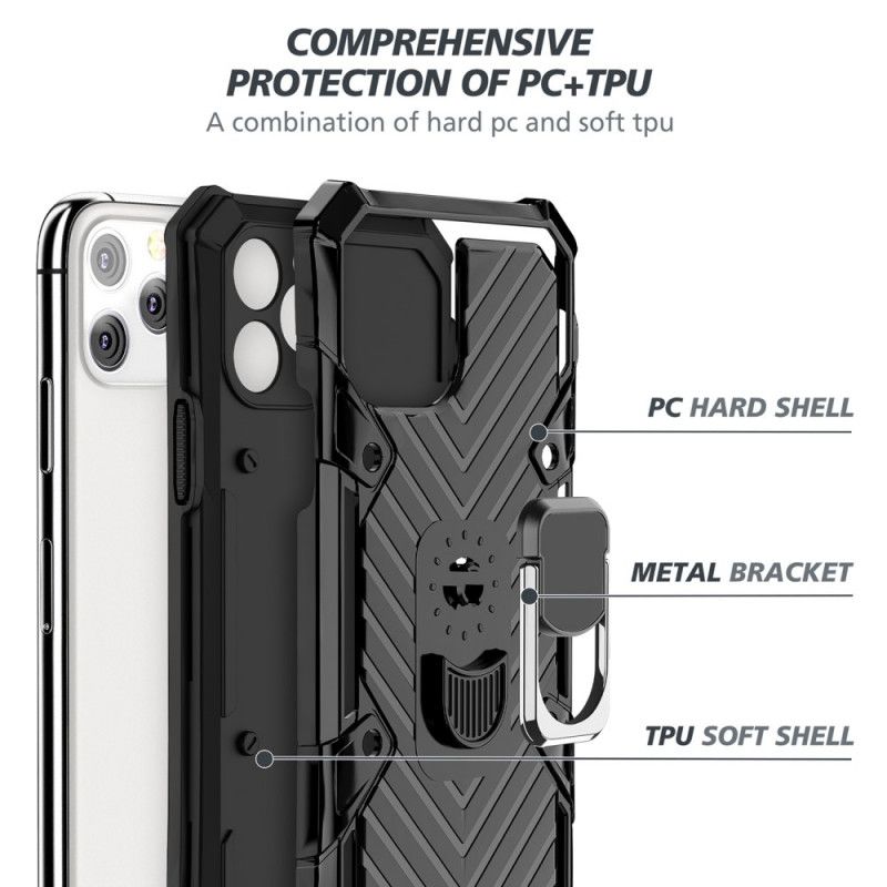 Etui iPhone 11 Pro Czerwony Czarny Zdejmowany Uchwyt Pierścieniowy