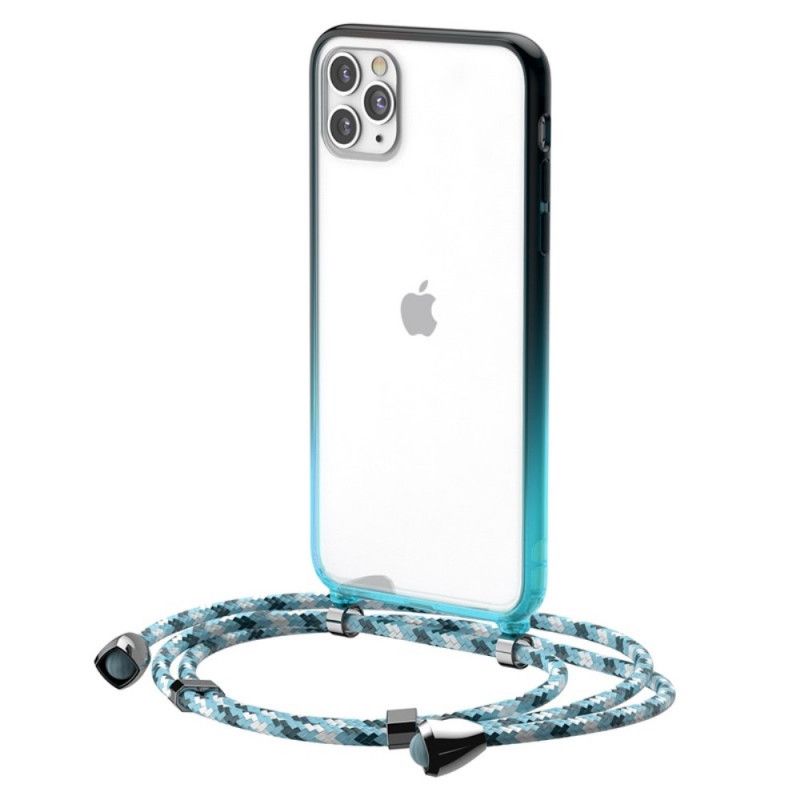 Etui iPhone 11 Pro Czerwony Z Przezroczystą Podstawą Ze Sznurka Etui Ochronne