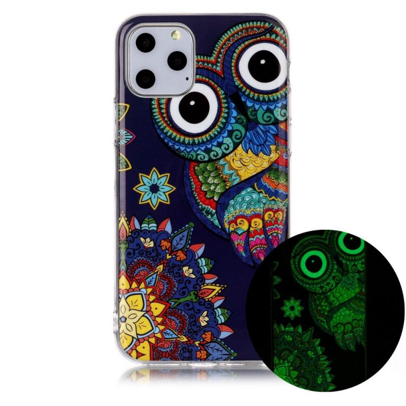 Etui iPhone 11 Pro Fluorescencyjna Pojedyncza Sowa Etui Ochronne