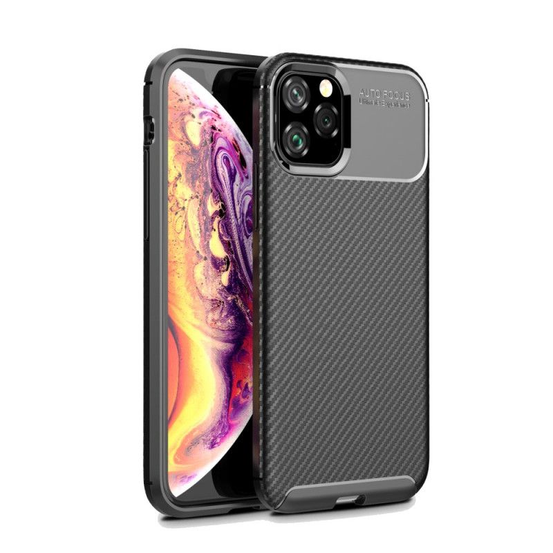 Etui iPhone 11 Pro Granatowy Czarny Elastyczna Tekstura Włókna Węglowego Etui Ochronne