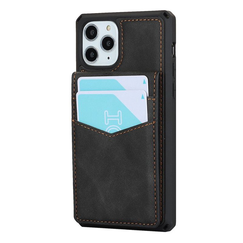 Etui iPhone 11 Pro Granatowy Czarny Pionowy I Poziomy Uchwyt Na Karty